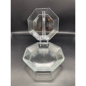 Arcoroc Octime Octagon Clear Glass Set of 4 Soup Bowls 7.5" France